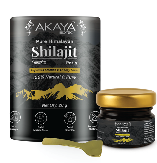 Akaya Biotech Pure Himalayan Shilajit Resin โ 20g | 100% Natural & Pure | In-House Lab Tested | Boosts Stamina, Strength & Energy | Sourced from Himalayas (PACK OF 3)