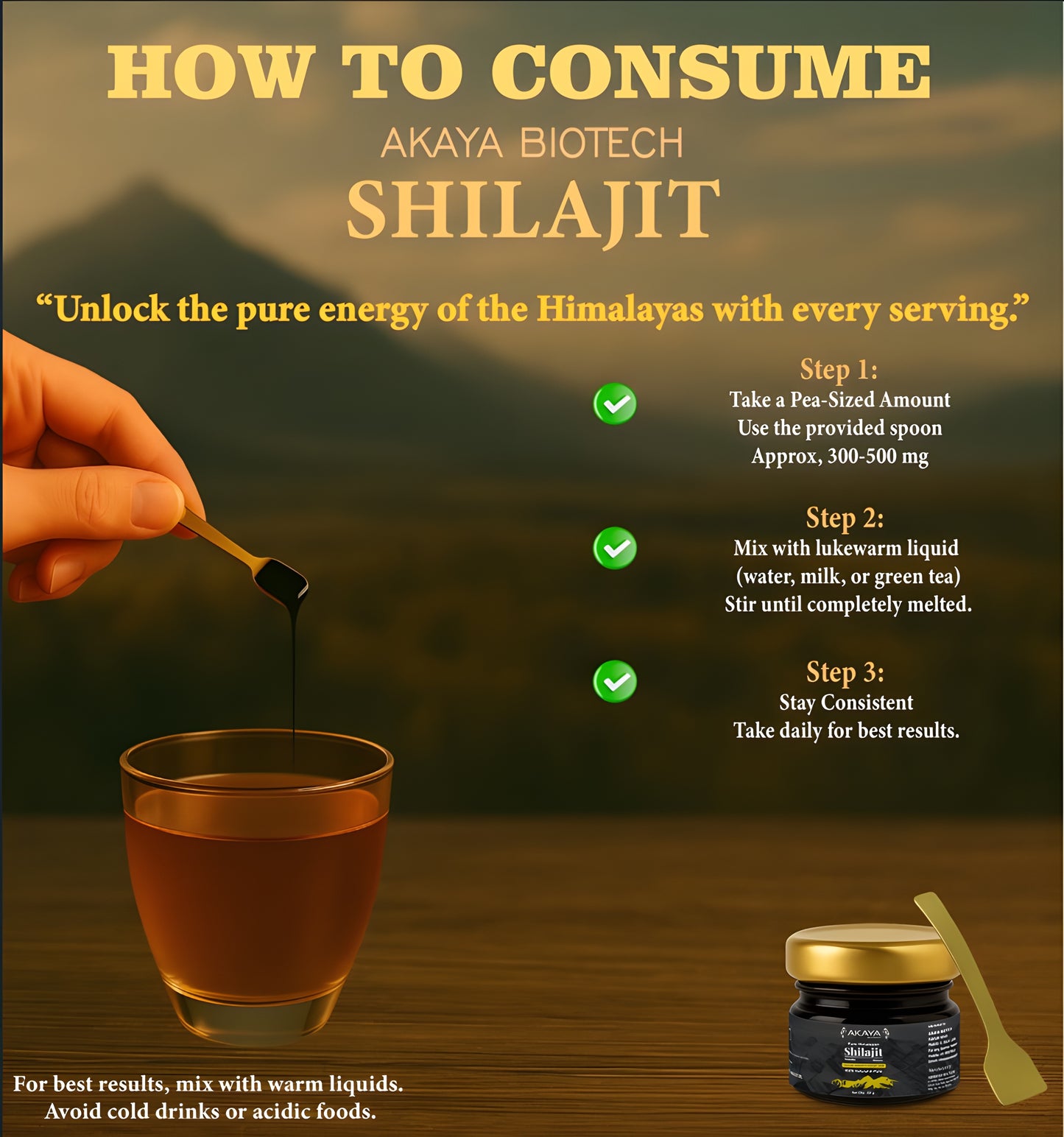 Akaya Biotech Pure Himalayan Shilajit Resin β 20g | 100% Natural & Pure | In-House Lab Tested | Boosts Stamina, Strength & Energy | Sourced from Himalayas
