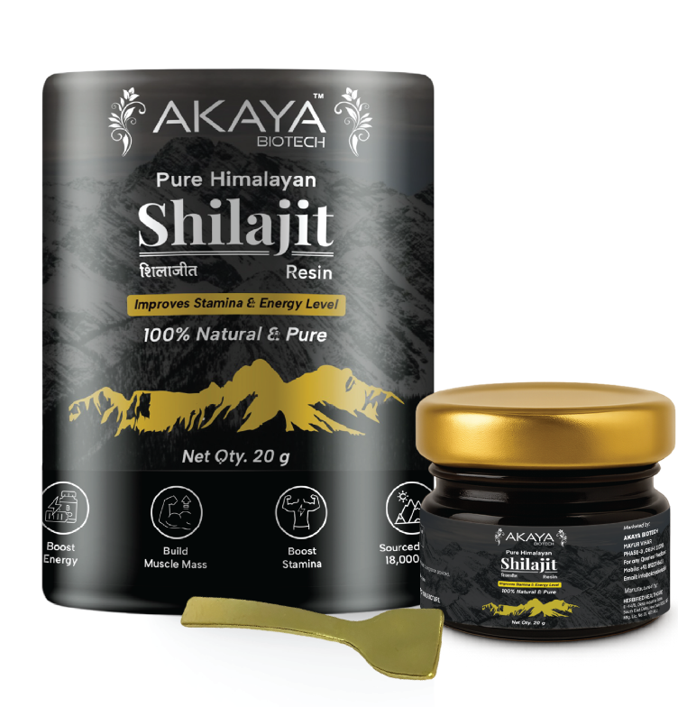 Akaya Biotech Pure Himalayan Shilajit Resin β 20g | 100% Natural & Pure | In-House Lab Tested | Boosts Stamina, Strength & Energy | Sourced from Himalayas (PACK OF 2)