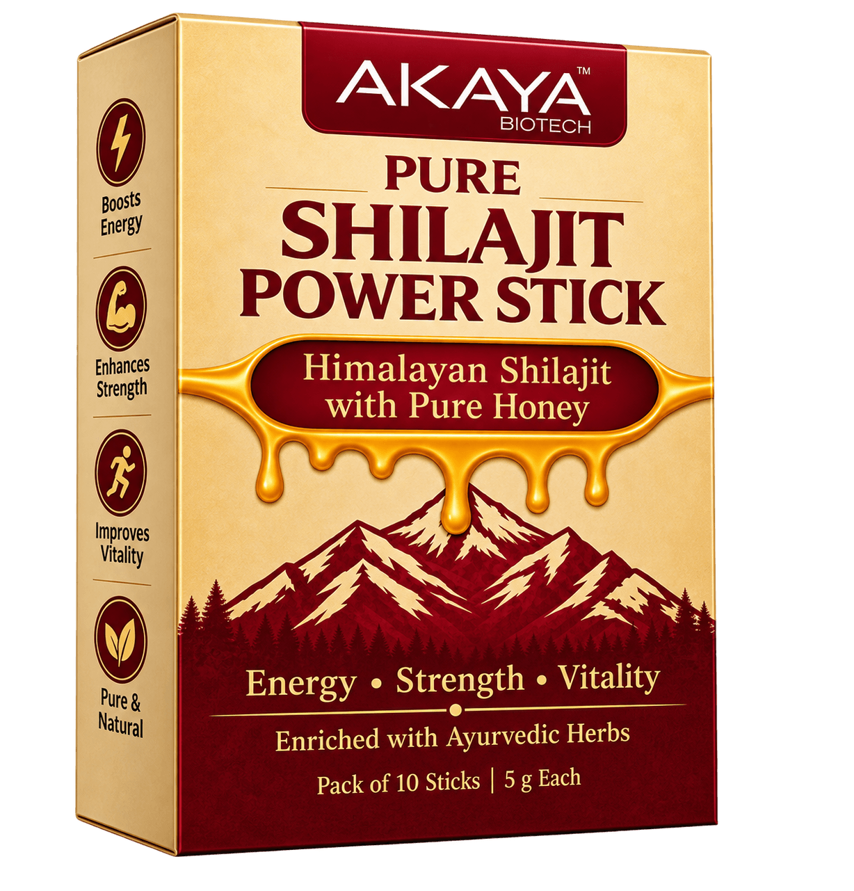 Shilajit Honey Power Stick — pack of 10 sticks